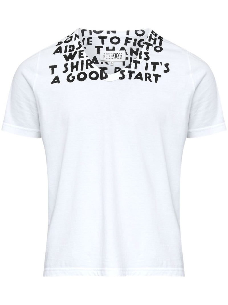MM6 Maison Margiela V-neck short sleeves straight he... | Urbalenti™ NYC