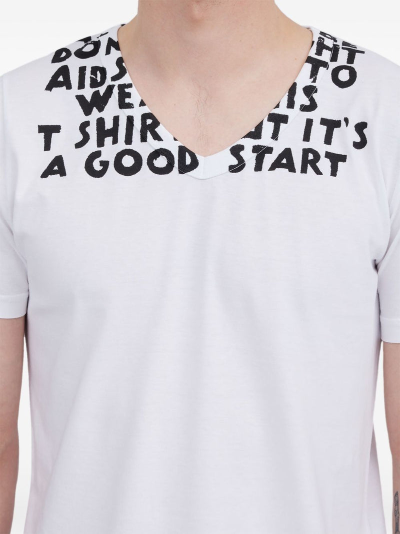 MM6 Maison Margiela V-neck short sleeves straight he... | Urbalenti™ NYC