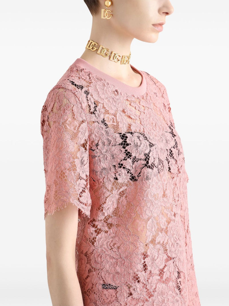 Dolce & Gabbana corded lace short sleeved T-Shirt | Urbalenti | Urbalent... | Urbalenti™ NYC