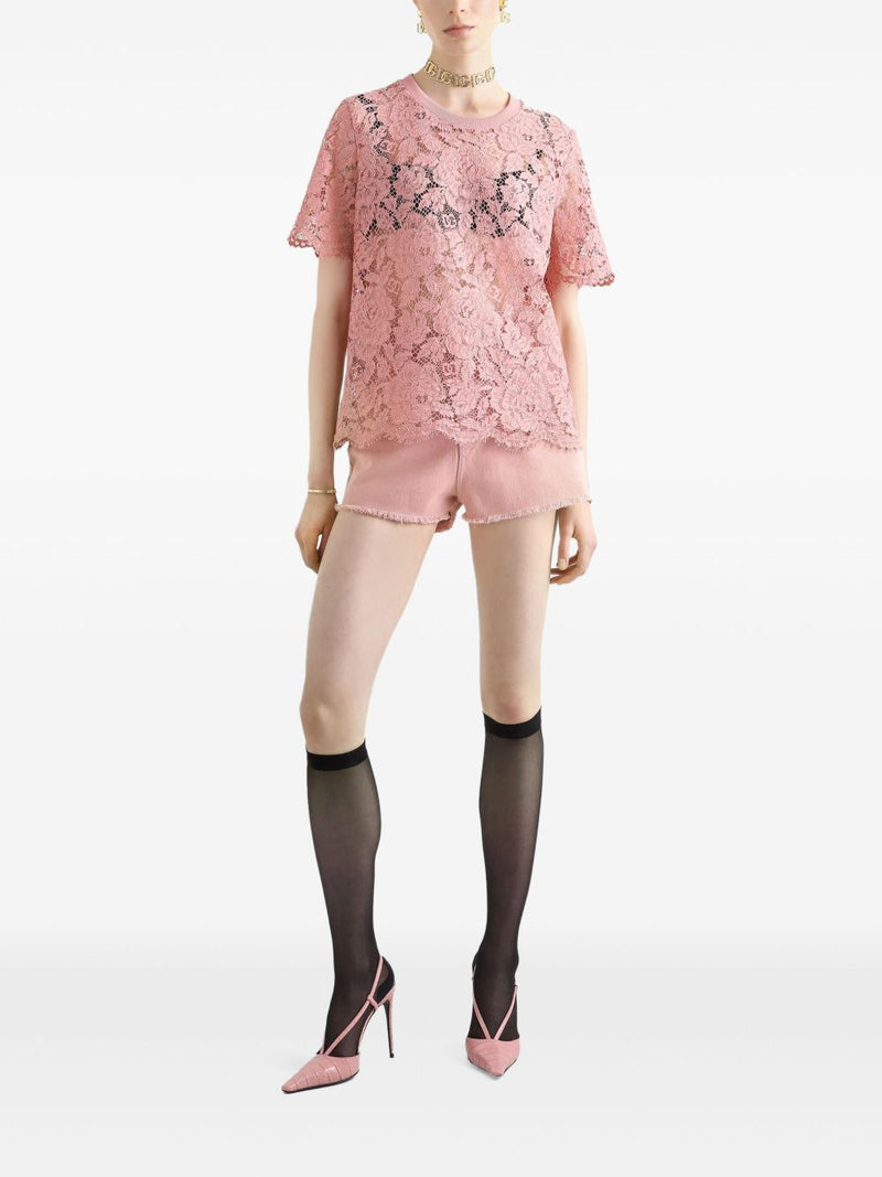 Dolce & Gabbana corded lace short sleeved T-Shirt | Urbalenti | Urbalent... | Urbalenti™ NYC