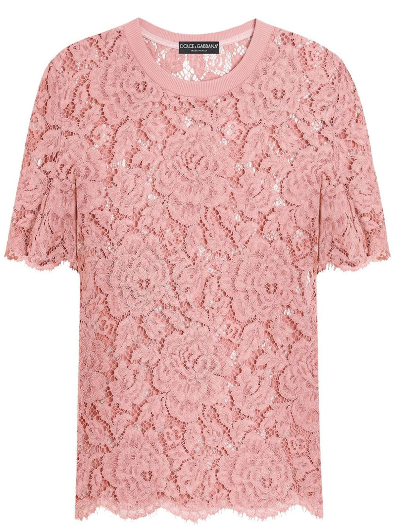 Dolce & Gabbana corded lace short sleeved T-Shirt | Urbalenti | Urbalent... | Urbalenti™ NYC