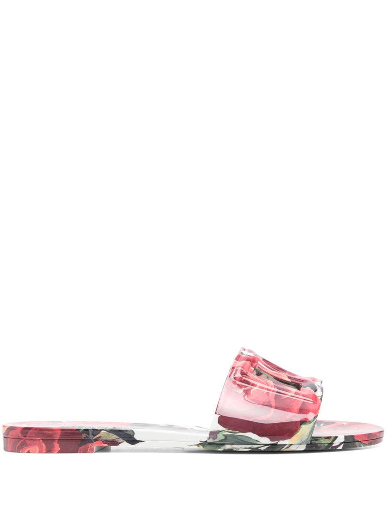 Dolce & Gabbana floral-print slides | Urbalenti™ NYC