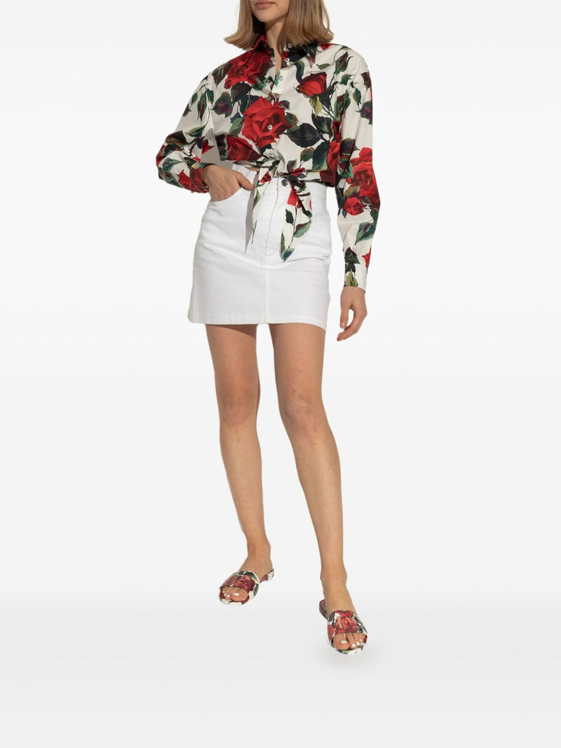 Dolce & Gabbana floral-print slides | Urbalenti™ NYC