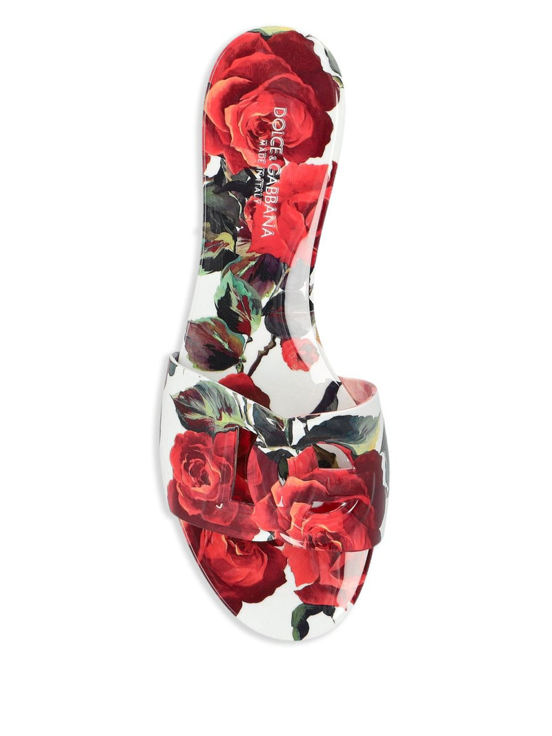 Dolce & Gabbana floral-print slides | Urbalenti™ NYC