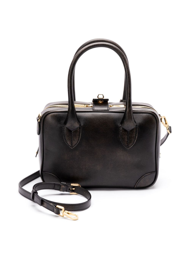 Golden Goose Vita Bag in smooth black leather and gold details | Urbalen... | Urbalenti™ NYC