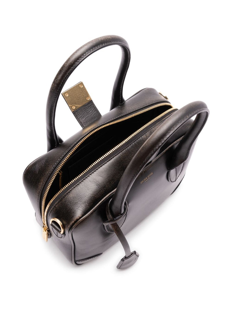 Golden Goose Vita Bag in smooth black leather and gold details | Urbalen... | Urbalenti™ NYC