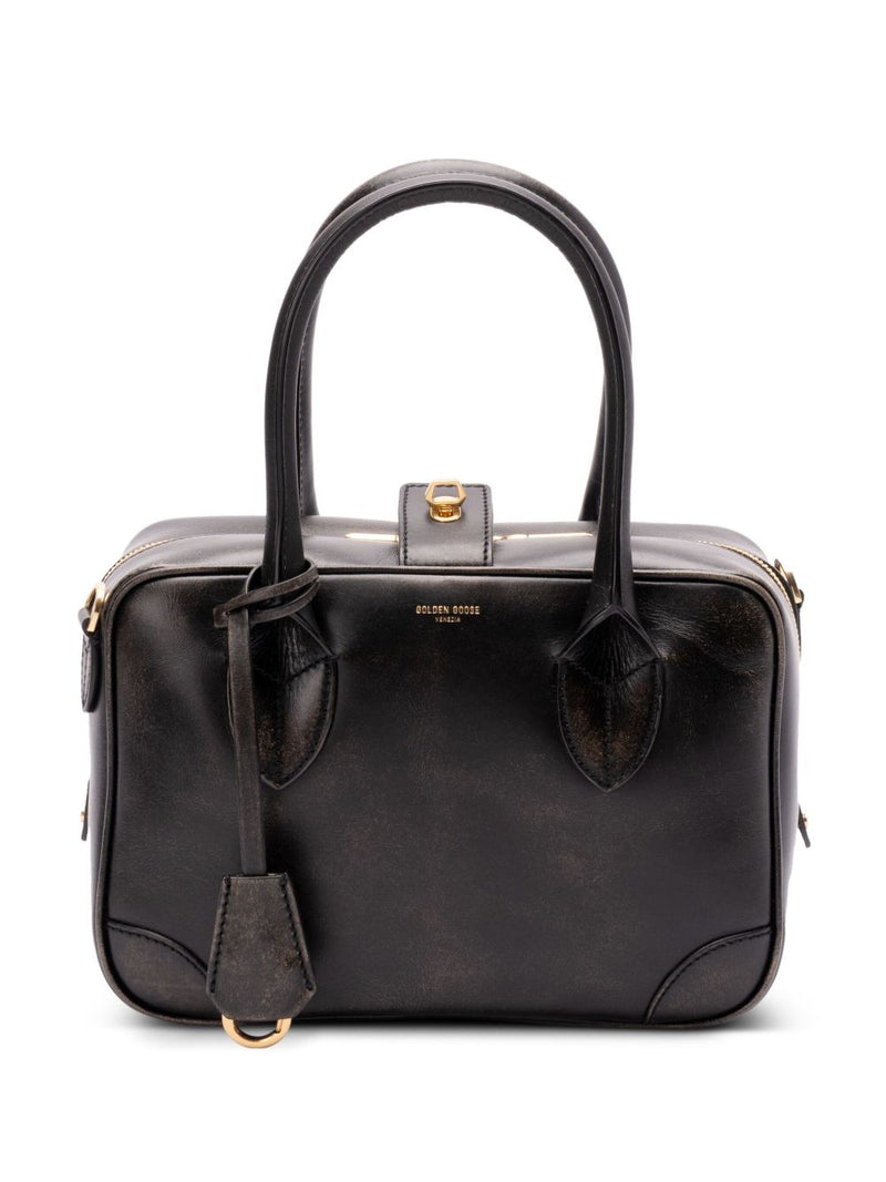 Golden Goose Vita Bag in smooth black leather and gold details | Urbalen... | Urbalenti™ NYC