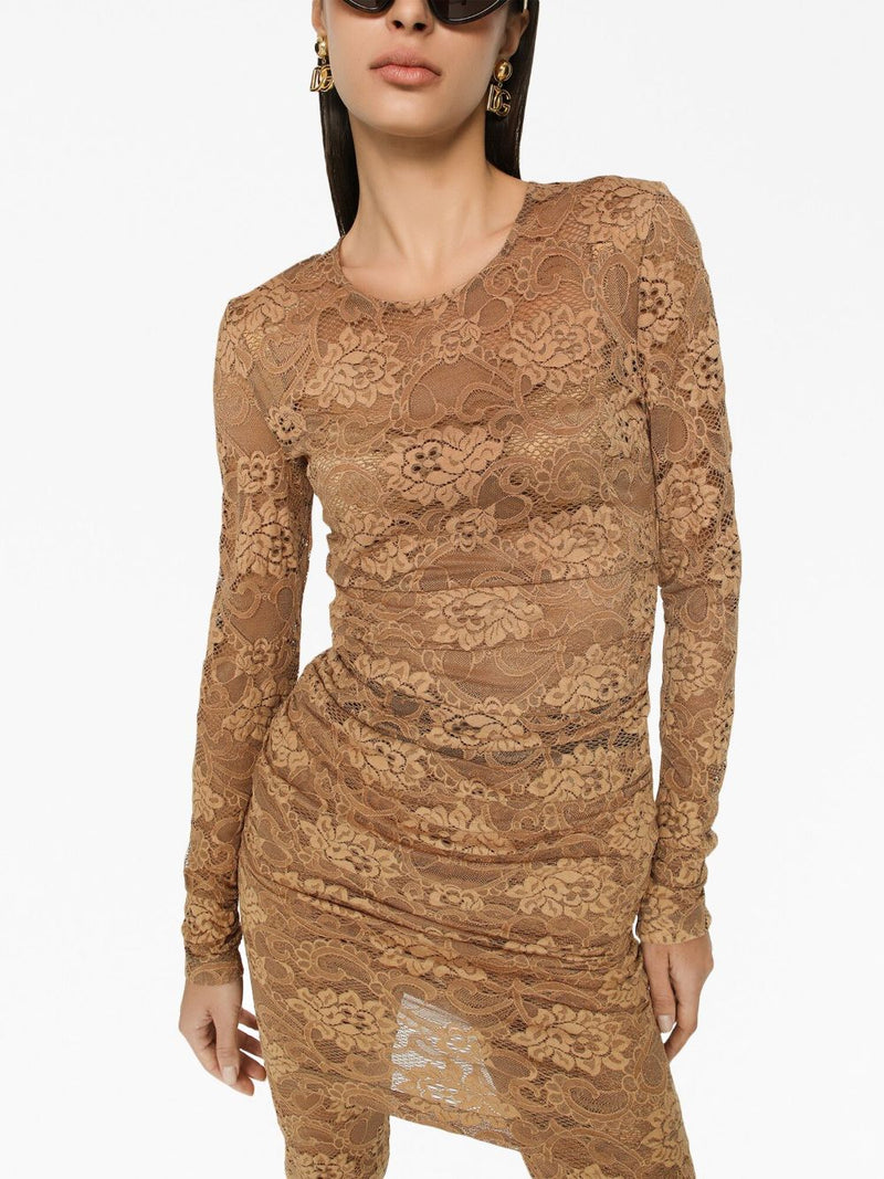 Dolce & Gabbana Short floral lace dress | Urbalenti™ NYC