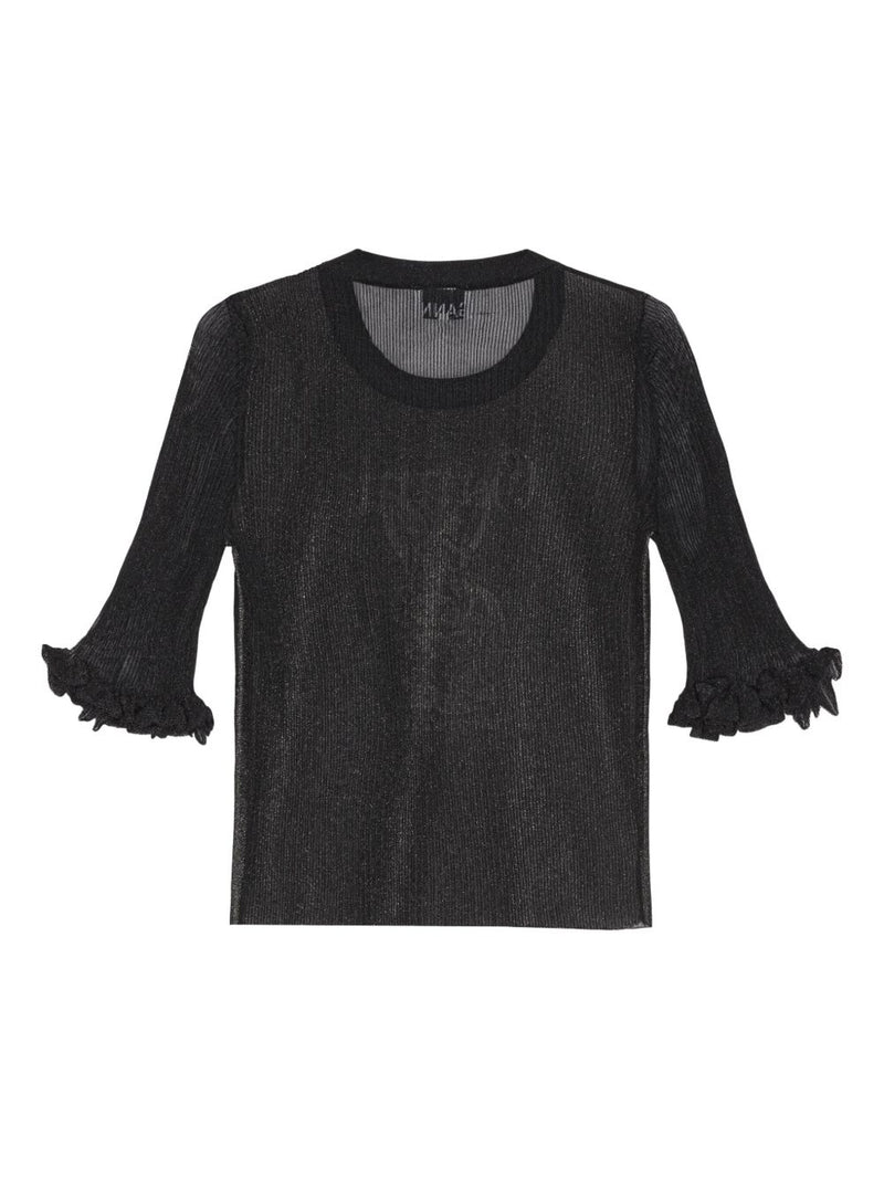Ganni Ganni Sheer Jacquard Top