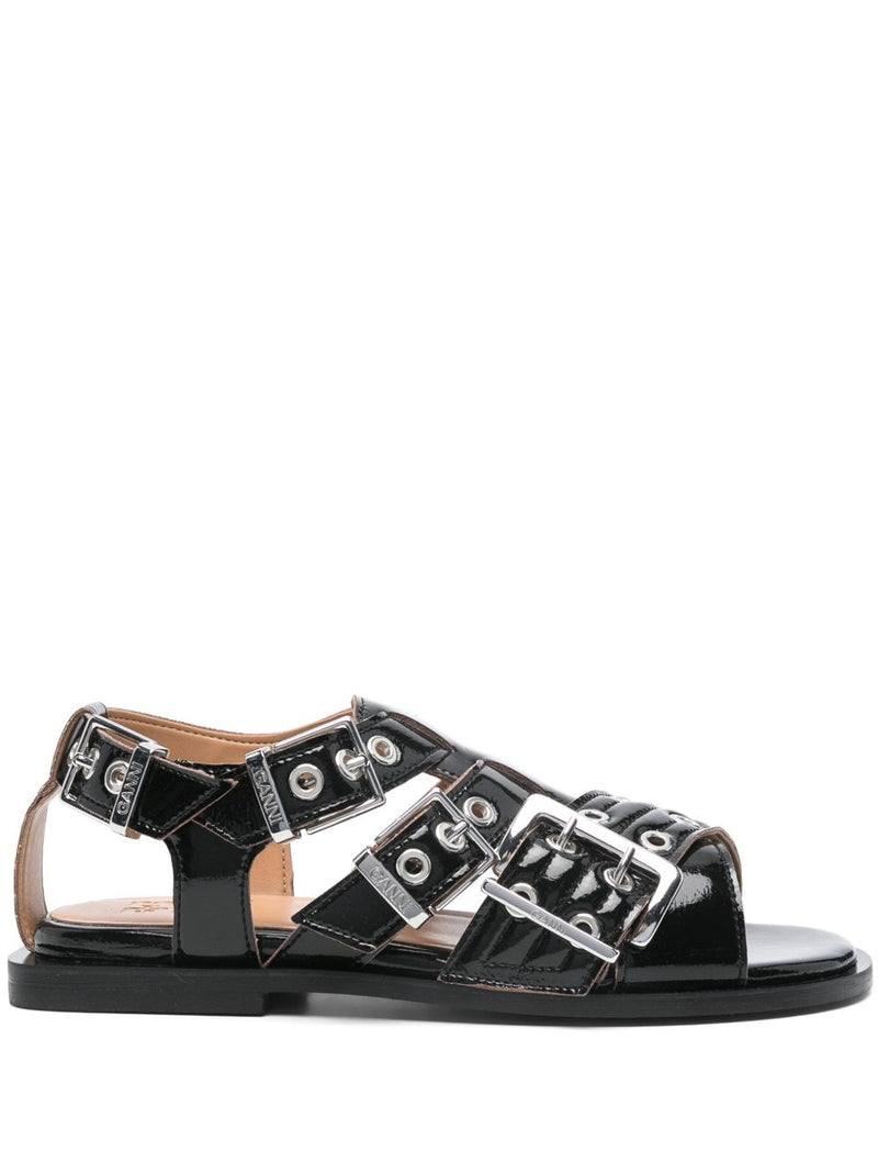 Ganni Ganni eyelet-detailing sandals