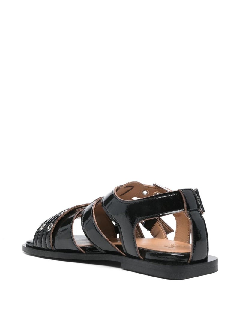 Ganni Ganni eyelet-detailing sandals