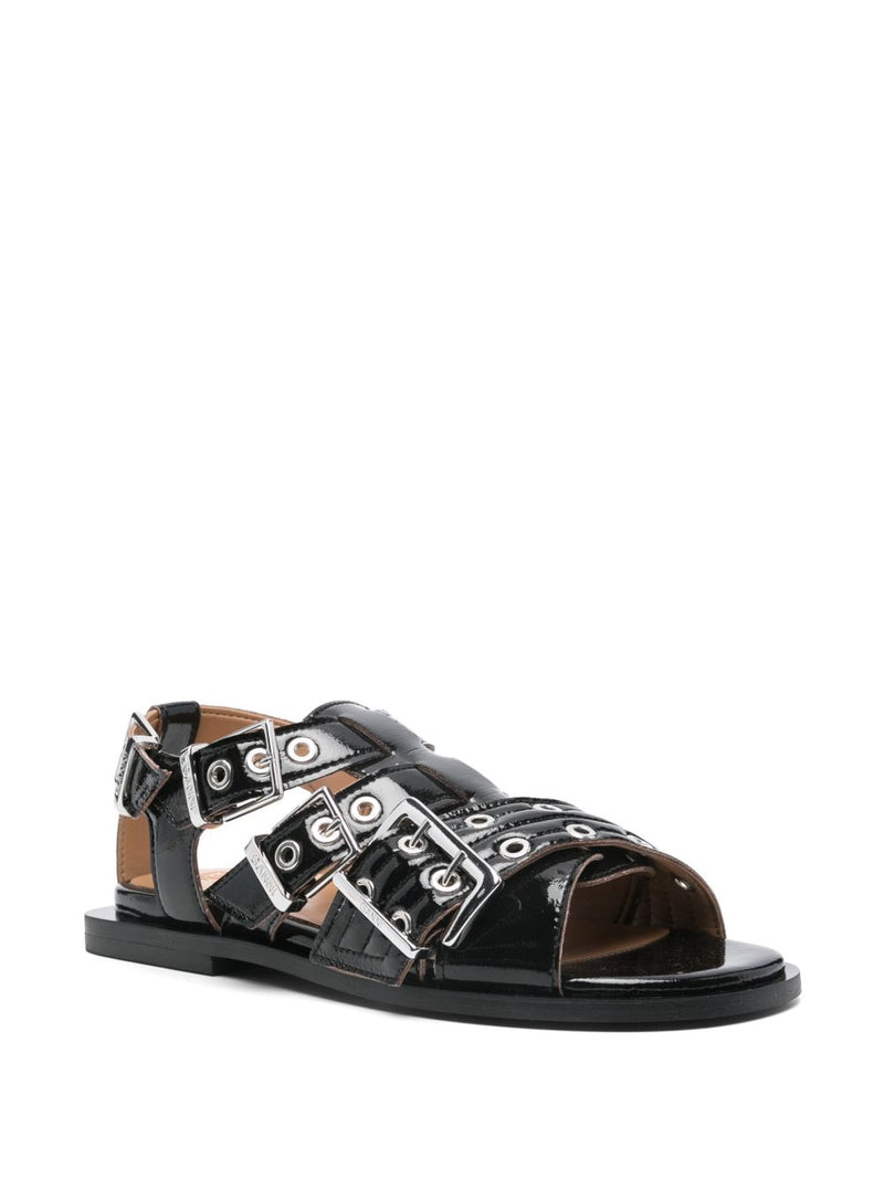 Ganni Ganni eyelet-detailing sandals