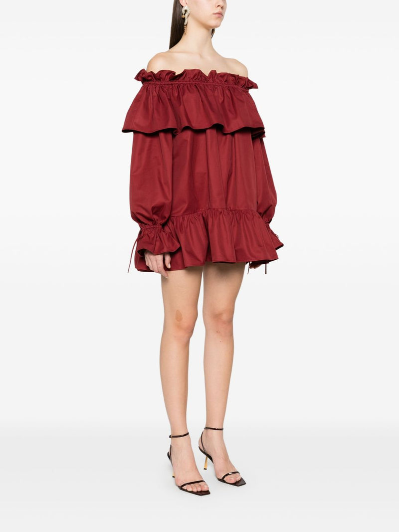 Saint Laurent ruffled cotton mini dress | Urbalenti™ NYC
