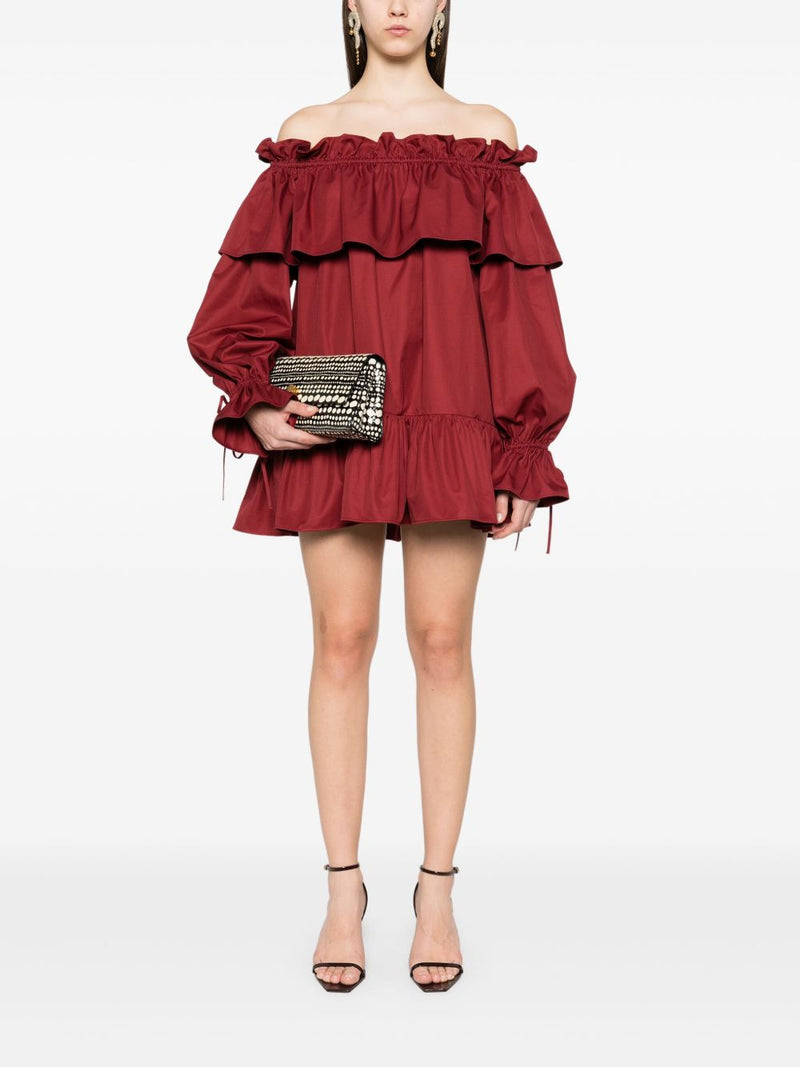 Saint Laurent ruffled cotton mini dress | Urbalenti™ NYC