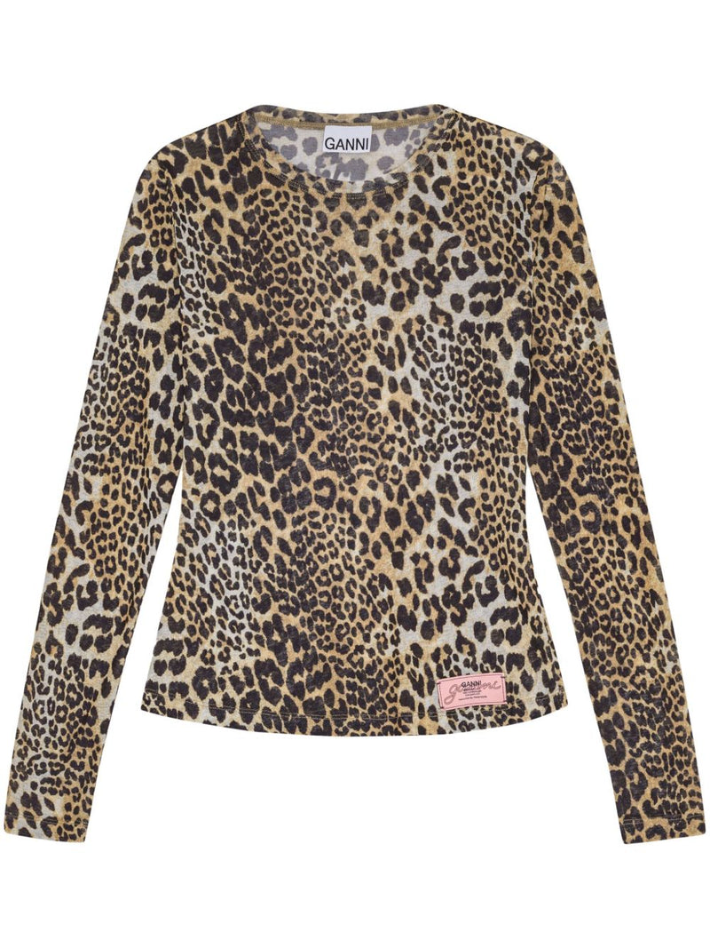 Ganni Ganni Leopard print t-shirt
