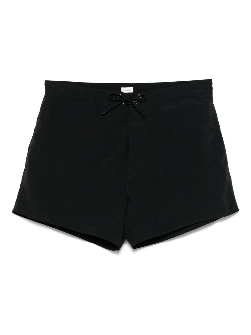 Saint Laurent Tonal Logo Swim Shorts | Urbalenti™ NYC