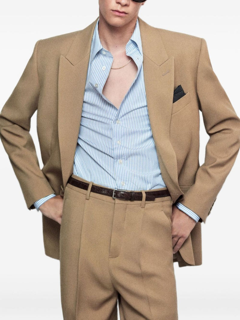 Saint Laurent Natural Blazer Structured Wool | Urbalenti™ NYC