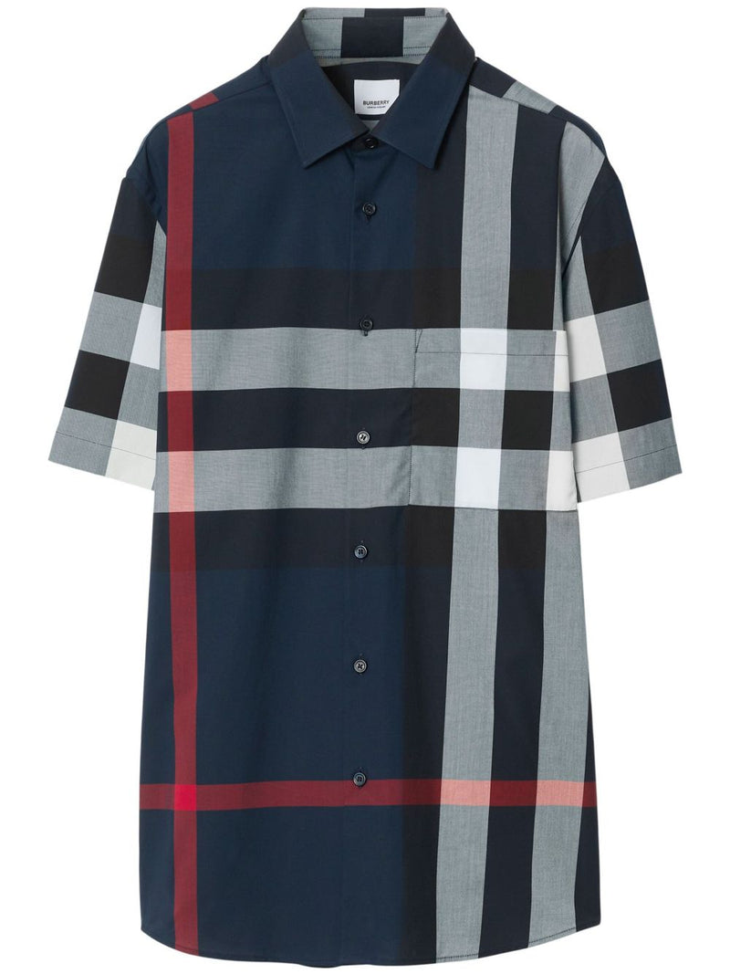 Camisa de algodón elástico con cuadros Somerton de Burberry | URBALENTI™