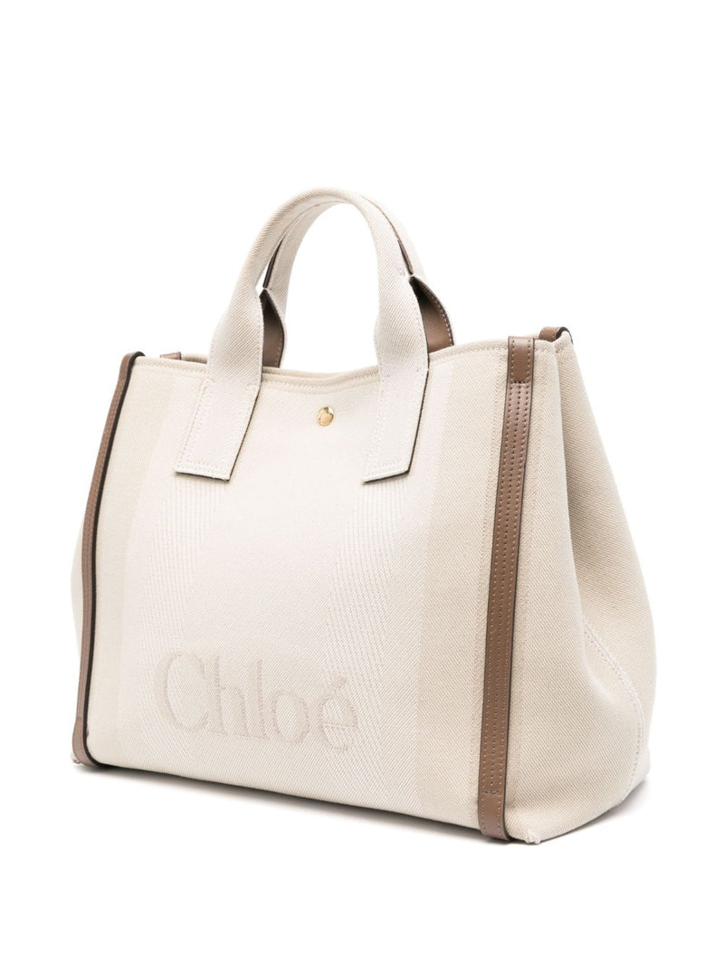 Chloé Carry canvas tote bag - Leather | Urbalenti™ NYC