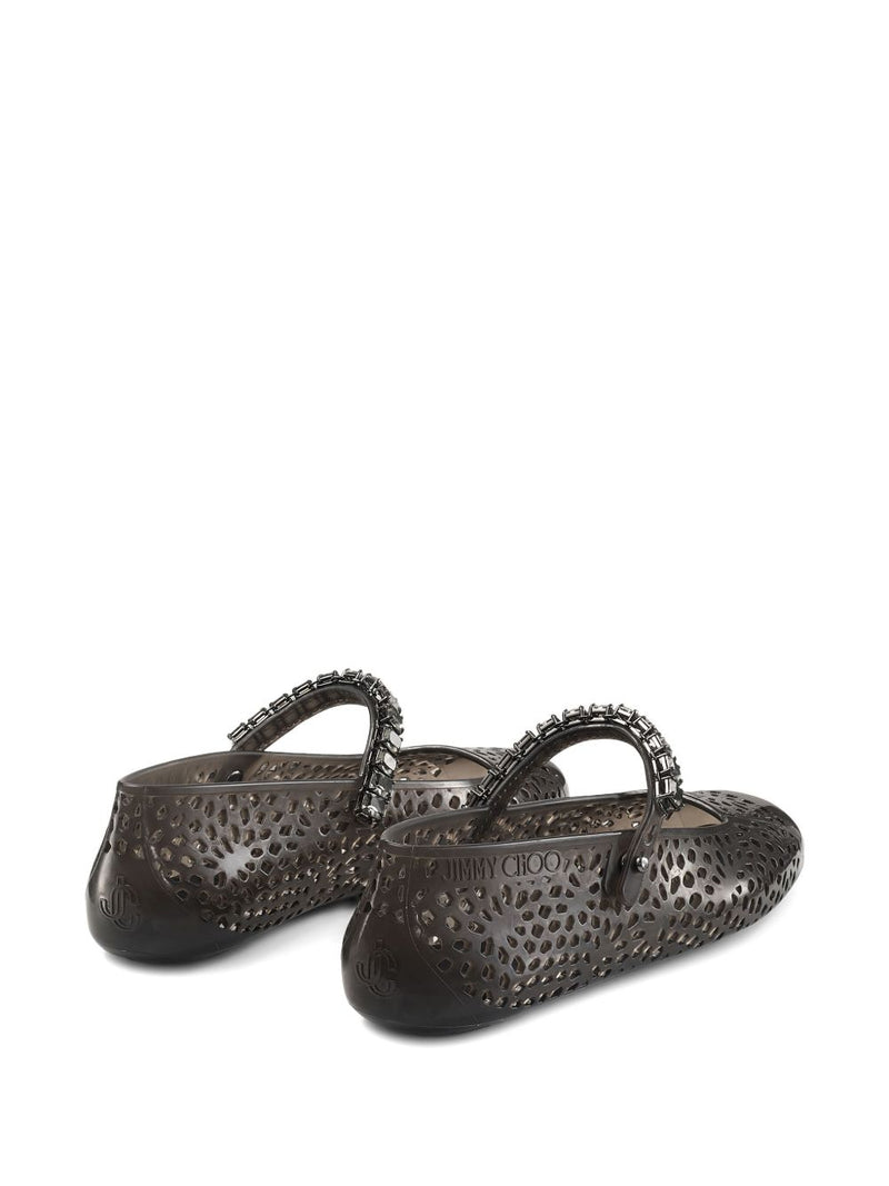 Bailarinas Jimmy Choo The Jelly con Adorno de Cristal - Goma Negra | URBALENTI™