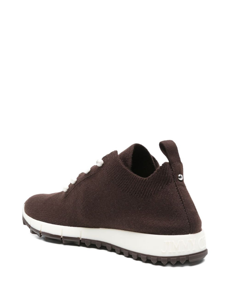 Jimmy Choo Jimmy Choo Veles Cashmere Melange Knit Trainers with Pearl Buttons