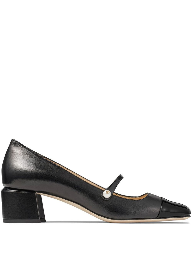 Jimmy Choo Elisa 45 Nappa and Patent Leather Pumps | Urbalenti | Urbalen... | Urbalenti™ NYC