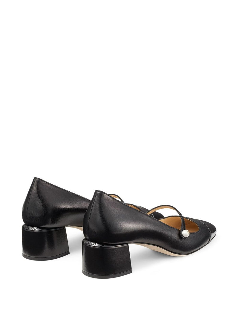 Jimmy Choo Elisa 45 Nappa and Patent Leather Pumps | Urbalenti | Urbalen... | Urbalenti™ NYC