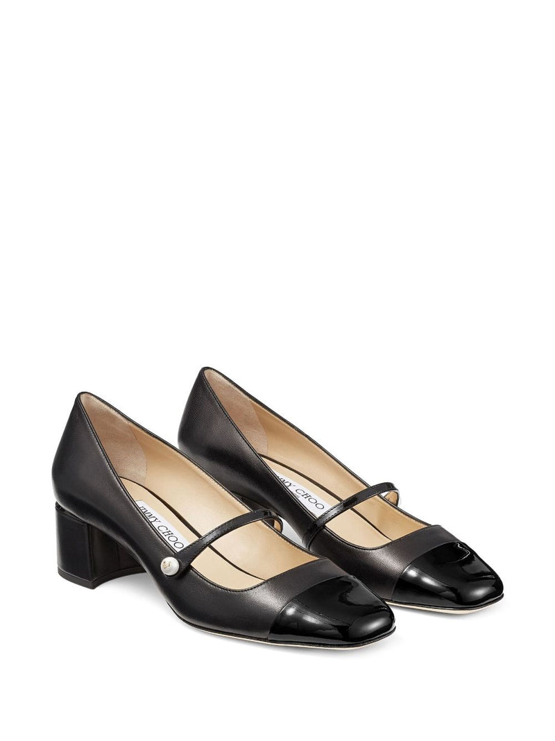 Jimmy Choo Elisa 45 Nappa and Patent Leather Pumps | Urbalenti | Urbalen... | Urbalenti™ NYC