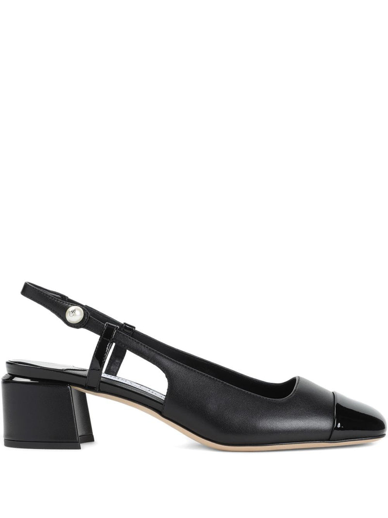 Jimmy Choo Elisa Sling Back 45 Patent and Nappa Leather Pumps | Urbalent... | Urbalenti™ NYC