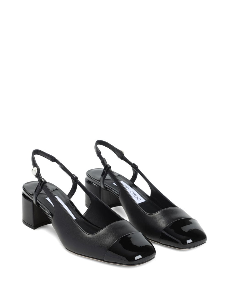 Jimmy Choo Elisa Sling Back 45 Patent and Nappa Leather Pumps | Urbalent... | Urbalenti™ NYC
