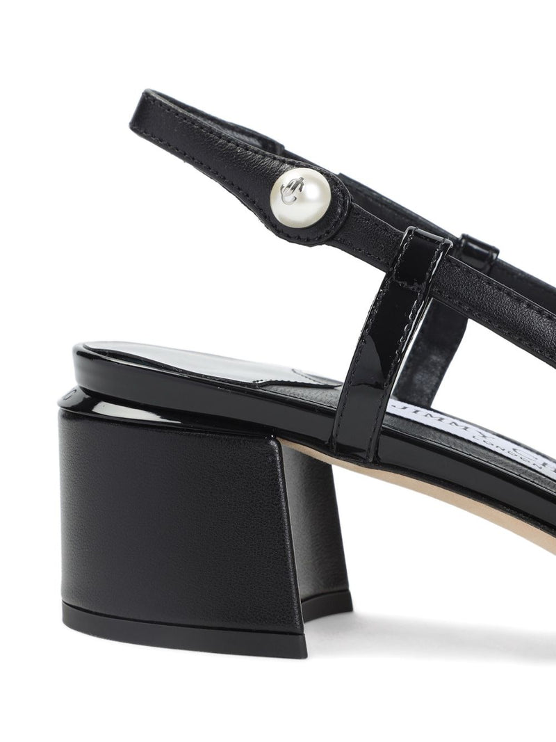 Jimmy Choo Elisa Sling Back 45 Patent and Nappa Leather Pumps | Urbalent... | Urbalenti™ NYC