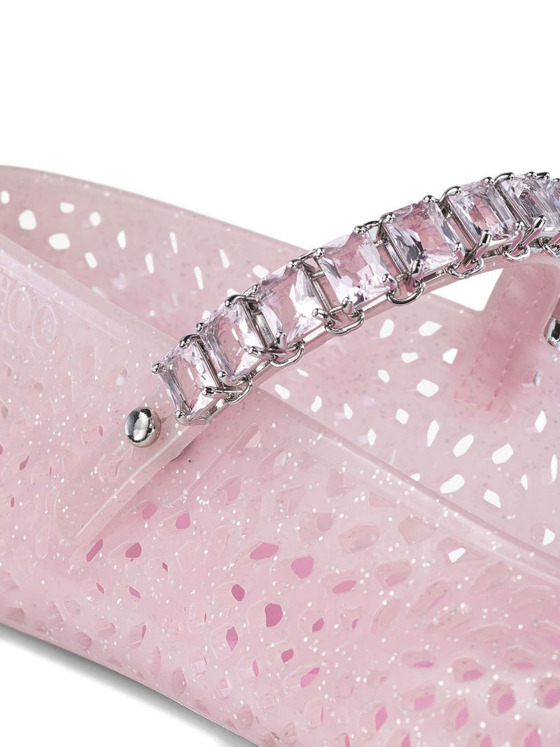 Jimmy Choo The Jelly Ballerina Flats with Crystal Embellishment - Pink R... | Urbalenti™ NYC