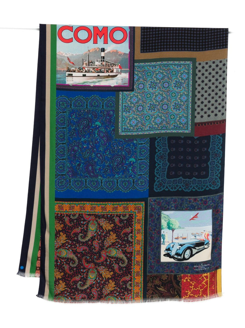 032C Pierre Louis Mascia Lago di Como silk printed scarf | Urbalenti™ NYC