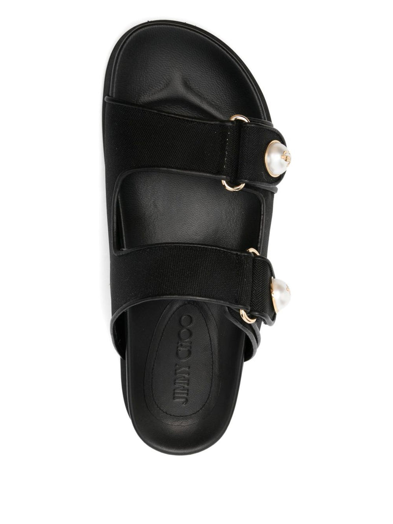 Jimmy Choo Fayence Sandal Low leather sandals with pearls | U... | Urbalenti™ NYC