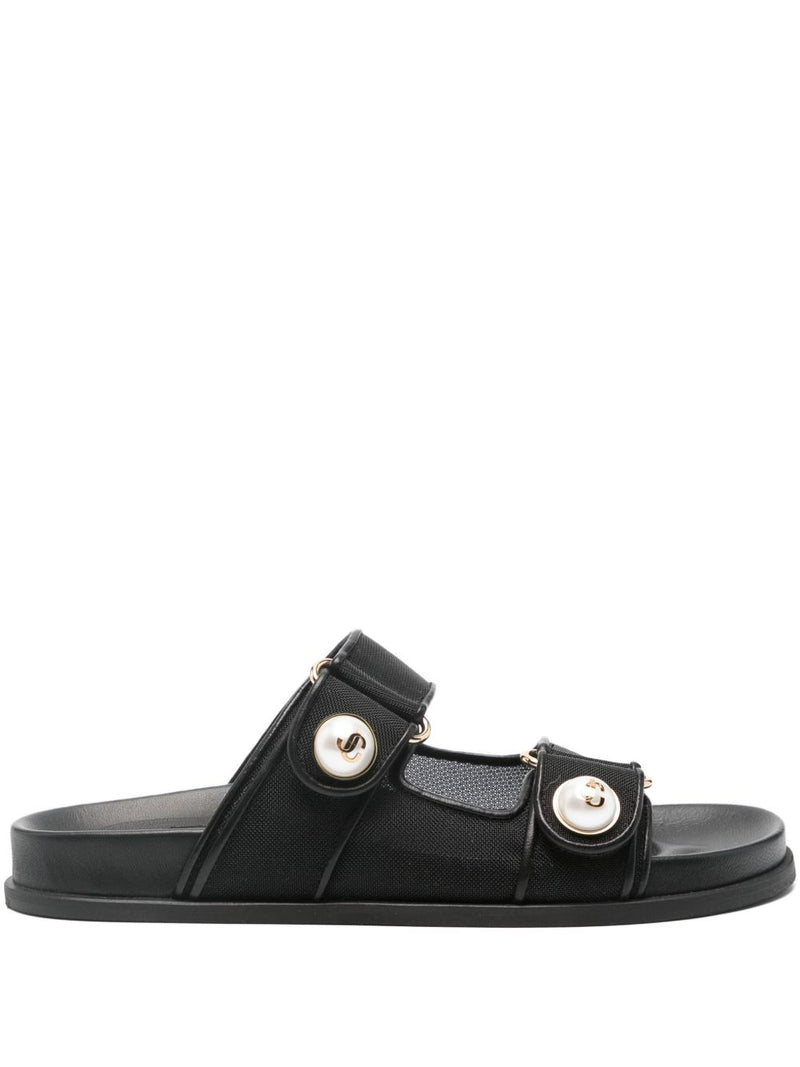 Jimmy Choo Fayence Sandal Low leather sandals with pearls | U... | Urbalenti™ NYC