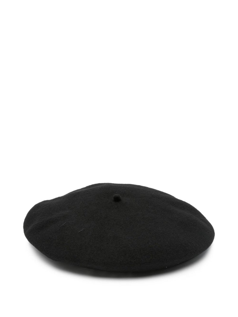 Emporio Armani Wool beret with micro-studded logo | Urbalenti | Urbalent... | Urbalenti™ NYC