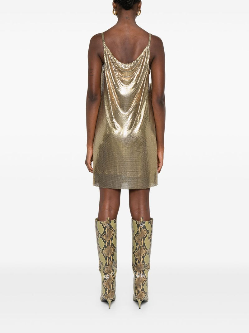 Versace Metallic mesh mini dress with slip | URBALENTI™