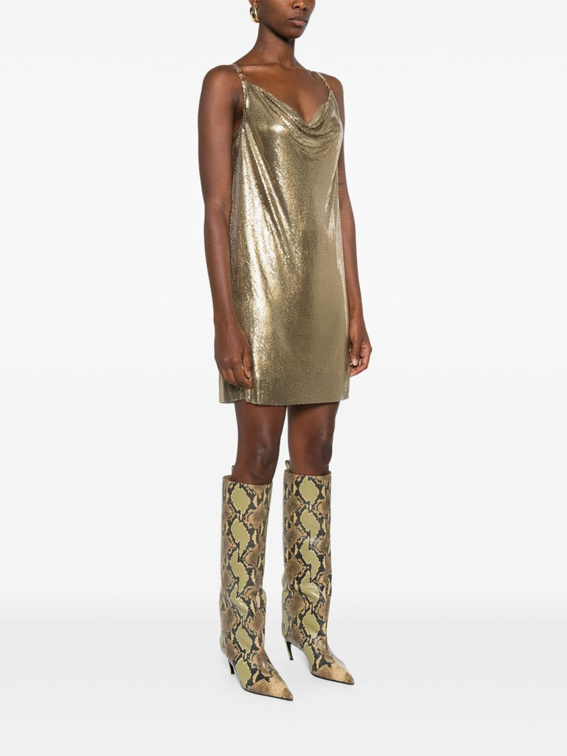 Versace Metallic mesh mini dress with slip | URBALENTI™