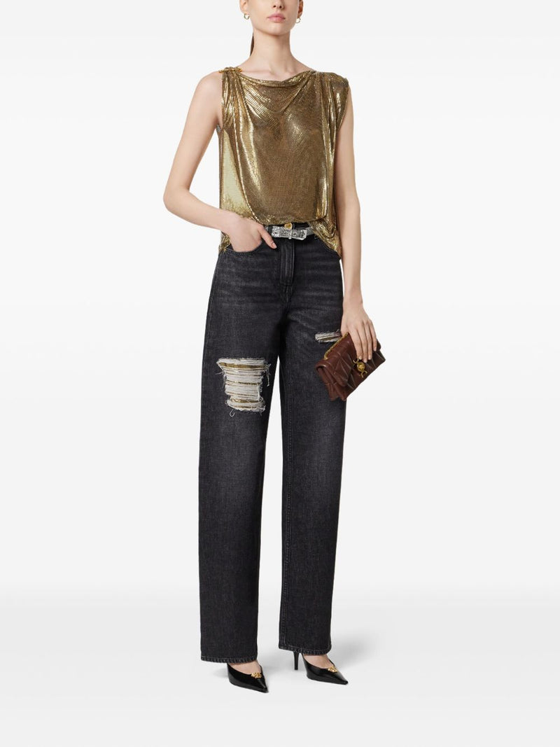 Jeans Versace de malla metálica de corte regular | URBALENTI™