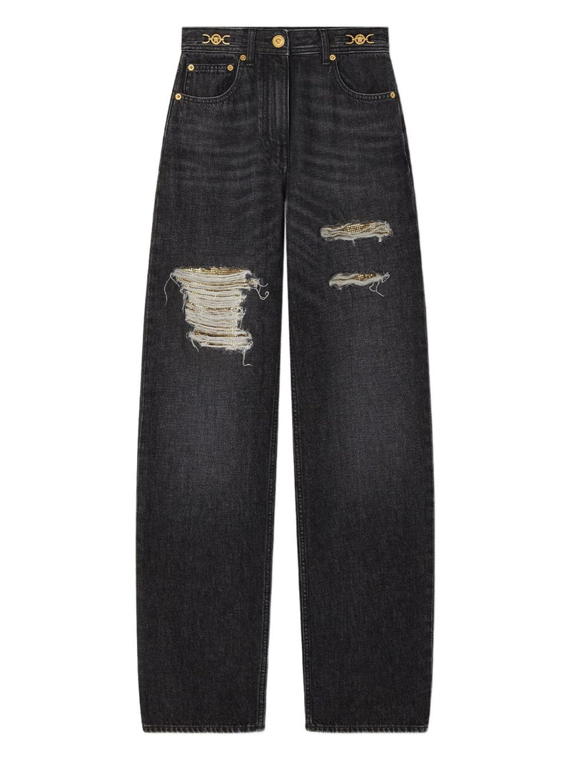 Jeans Versace de malla metálica de corte regular | URBALENTI™