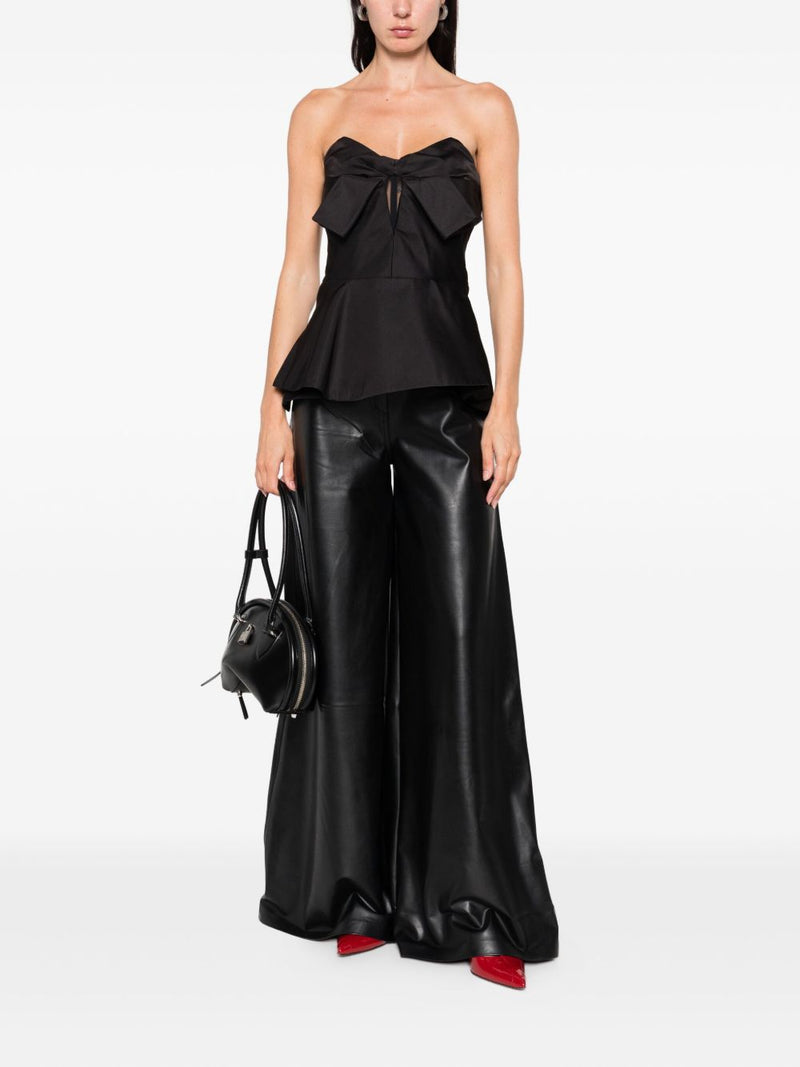 Alexander McQueen Bow-detailed peplum top | Urbalenti™... | Urbalenti™ NYC