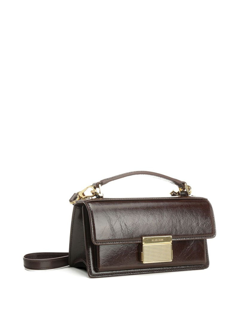 Bolso pequeño Venezia de Golden Goose en cuero marrón oscuro con hebilla dorada | URBALENTI™