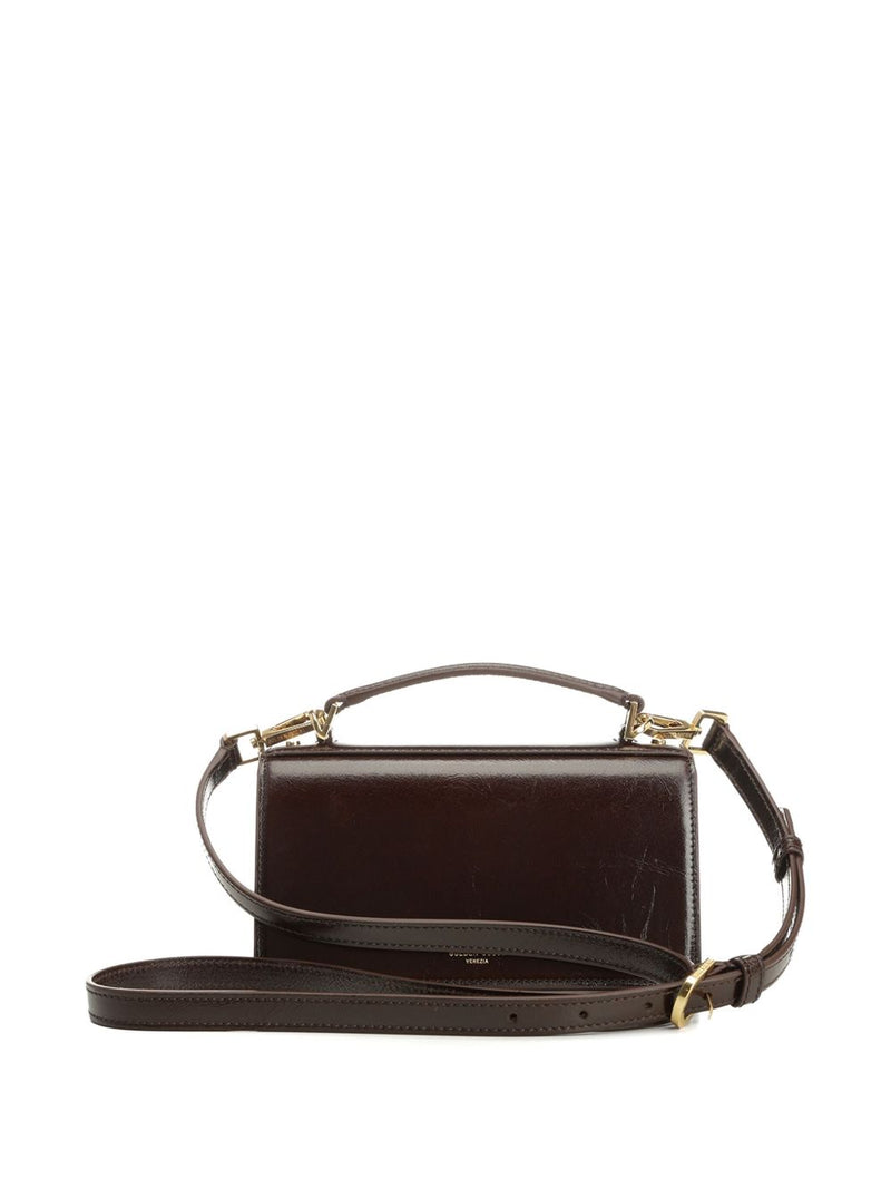 Bolso pequeño Venezia de Golden Goose en cuero marrón oscuro con hebilla dorada | URBALENTI™