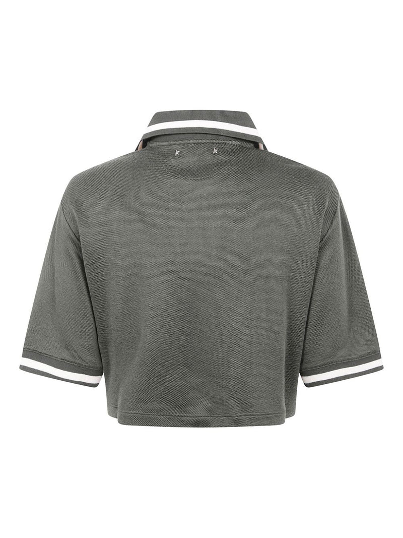 Golden Goose Cotton cropped polo shirt | Urbalenti™ NYC