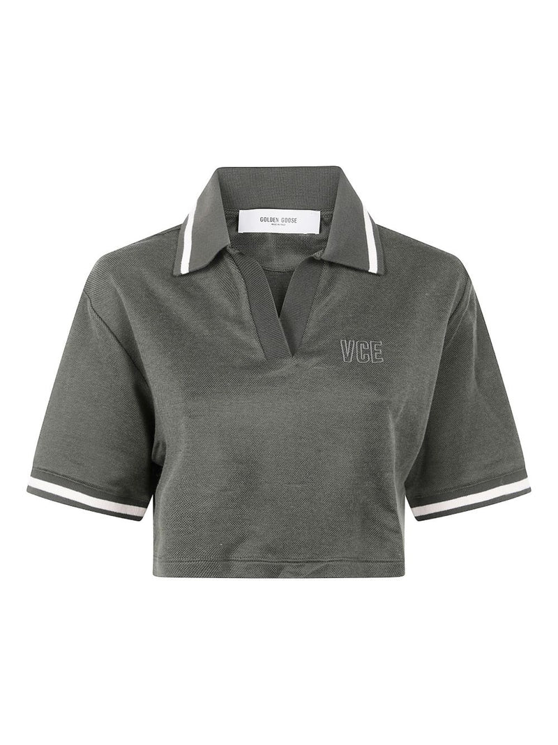 Golden Goose Cotton cropped polo shirt | Urbalenti™ NYC