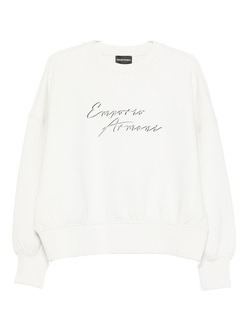 Emporio Armani Crewneck sweatshirt in double jersey with ASV logo embroi... | Urbalenti™ NYC