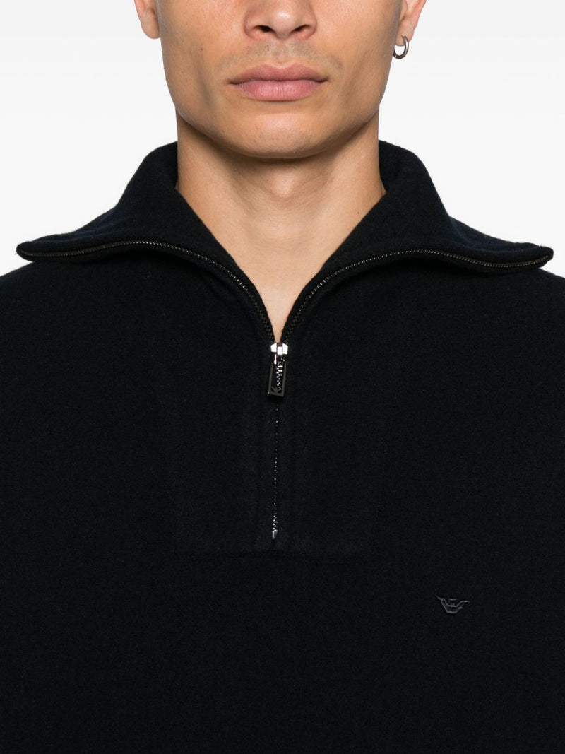 Emporio Armani Half-zip wool sweater | Urbalenti™ NYC