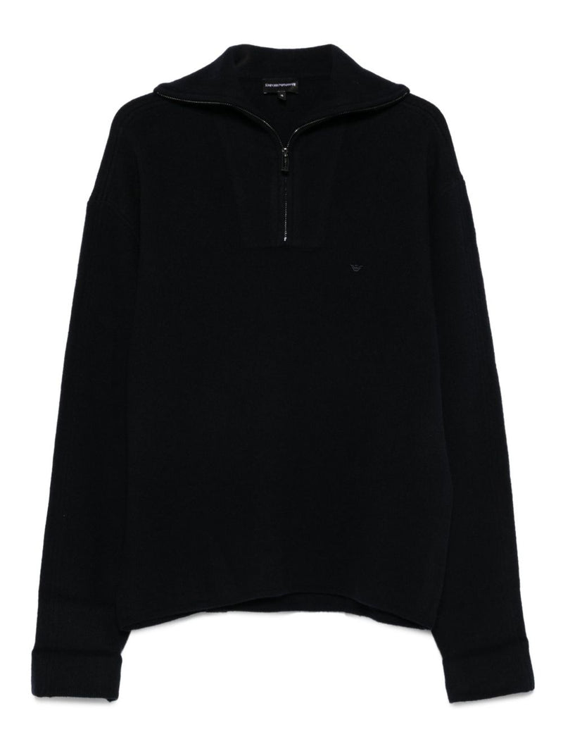 Emporio Armani Half-zip wool sweater | Urbalenti™ NYC