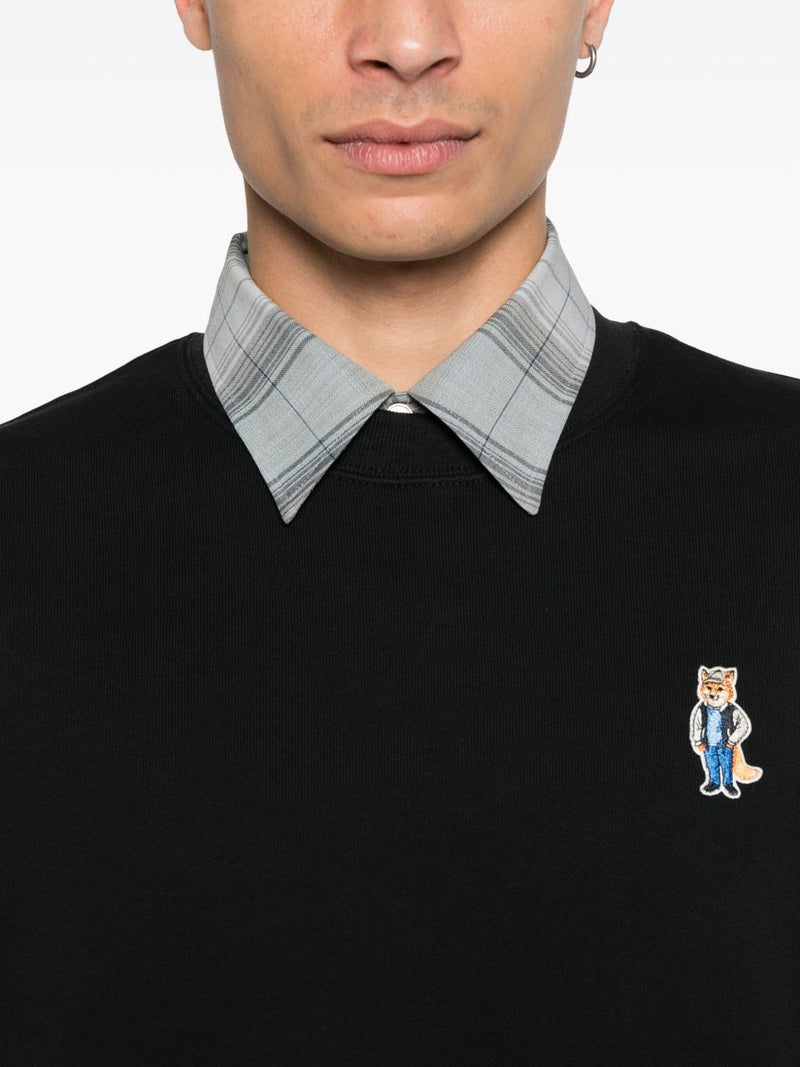 Maison Kitsuné Maison Kitsuné Fox-embroidered cotton sweatshirt