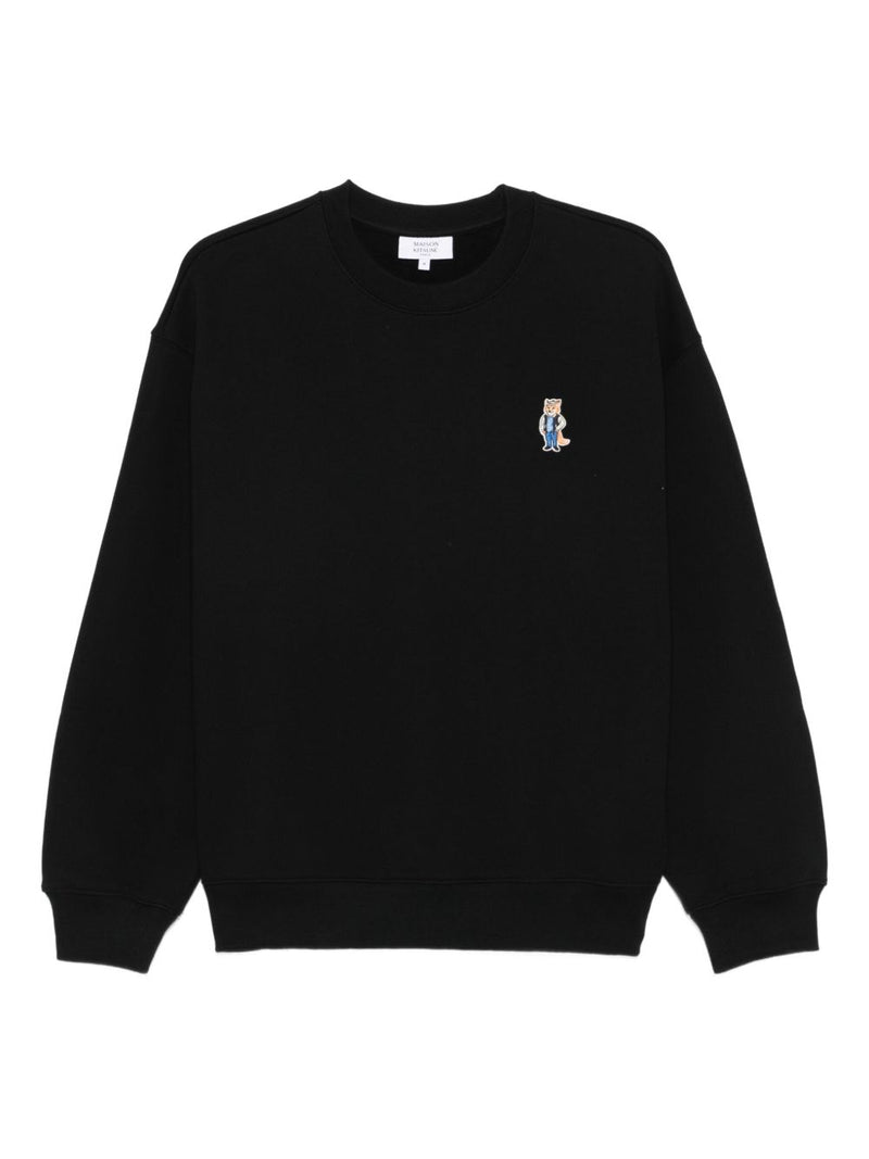 Maison Kitsuné Maison Kitsuné Fox-embroidered cotton sweatshirt